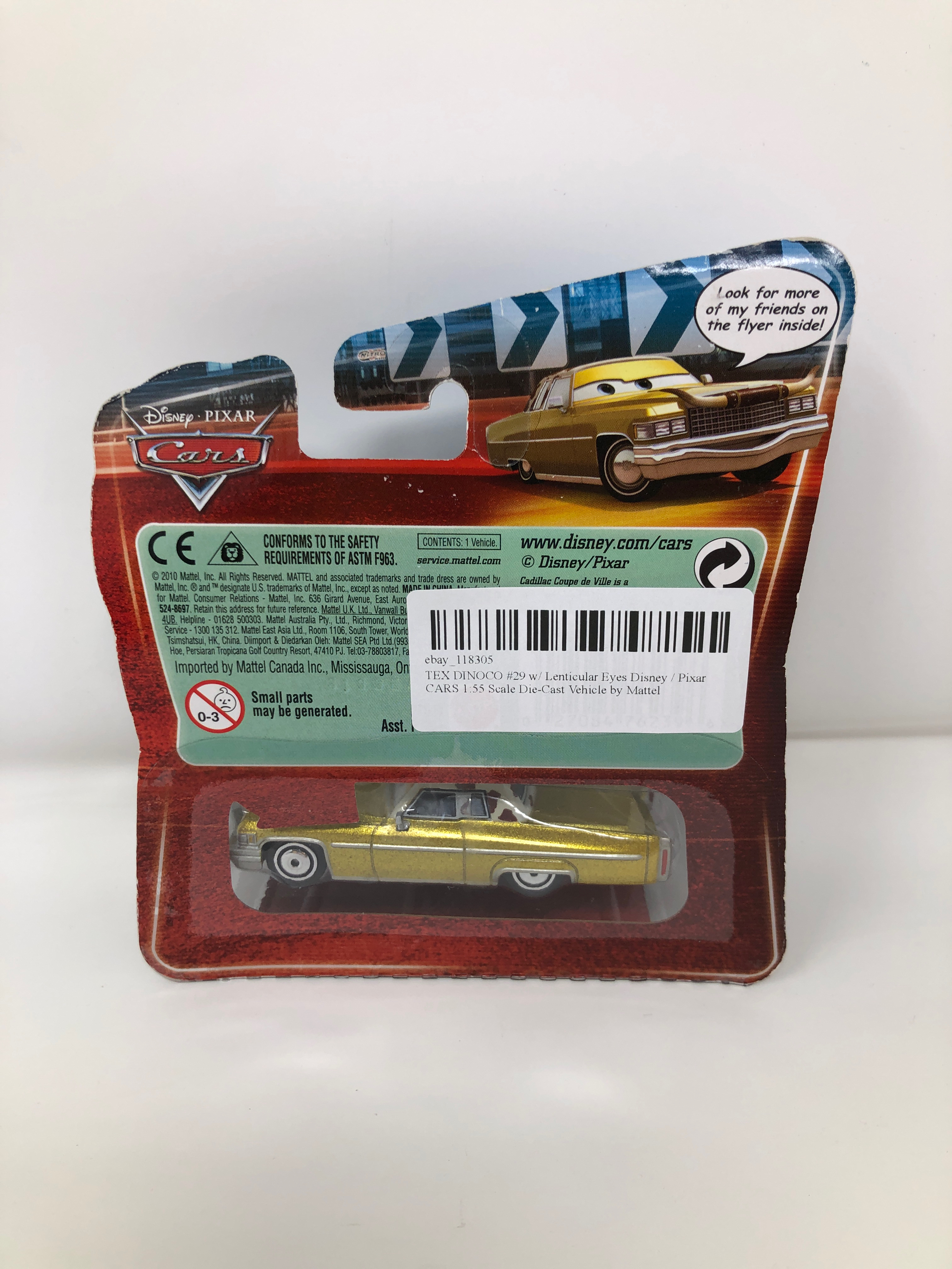 Disney Pixar Cars LOOK Eyes Change Tex Dinoco Diecast RARE Vehicle